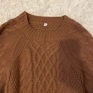 Brown knit sweater dress